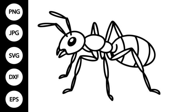 Ant Outline SVG: Graphics & Crafts Coloring Page