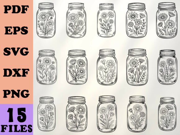 Beautiful Life in Jar Coloring Pages: Graphics & Crafts Asset Review