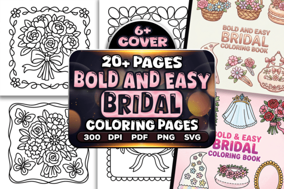 Bold and Easy Bridal Coloring Pages: Graphics & Coloring Pages Amp