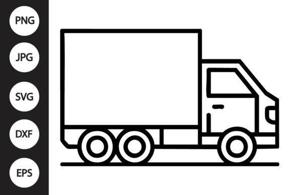 Box Truck Outline SVG: Graphics for Crafts & Creative Projects