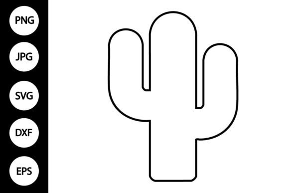 Cactus Outline SVG: Graphics for Crafts & Branding