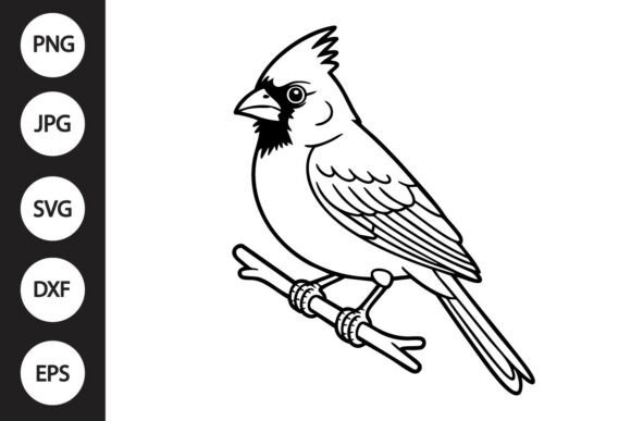 Cardinal Outline SVG: Graphics for Crafts