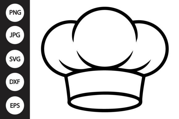 Chef Hat Outline SVG: Graphics for Crafts