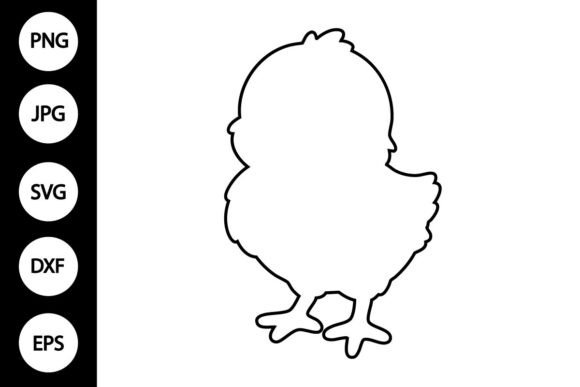 Chick Outline SVG: Graphics for Crafts & Digital Sellers