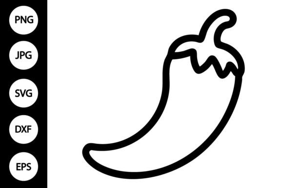 Chili Pepper Outline SVG: Graphics for Crafts & Branding