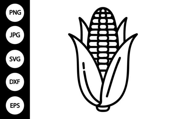 Corn Outline SVG, Coloring Page: Graphics for Crafts