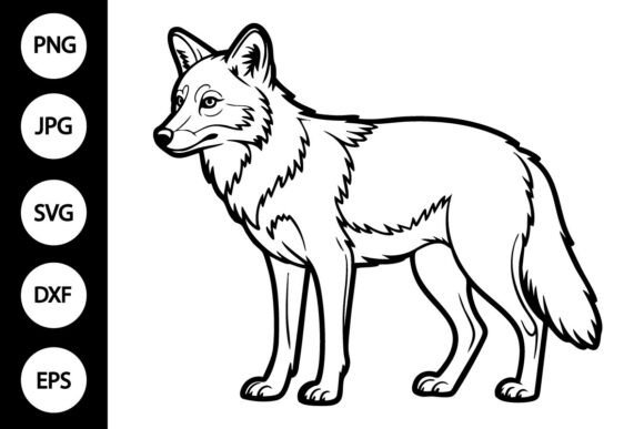 Coyote Outline SVG: Graphics for Crafts & Branding