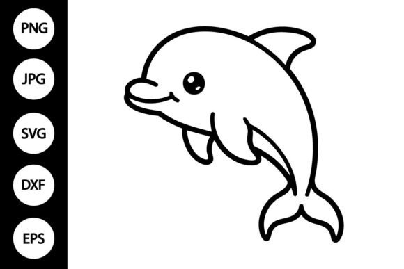 Cute Dolphin Outline SVG: Graphics & Crafts Asset Review