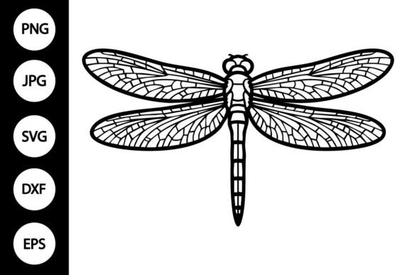 Dragonfly Outline SVG & Coloring Page for Crafts and Graphics