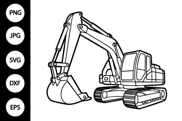 Excavator Outline SVG: Crafts & Graphics for Real Making