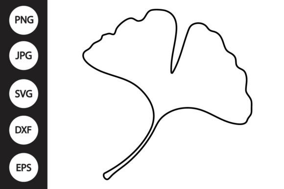 Ginkgo Leaf Outline SVG: Graphics for Crafts & Branding