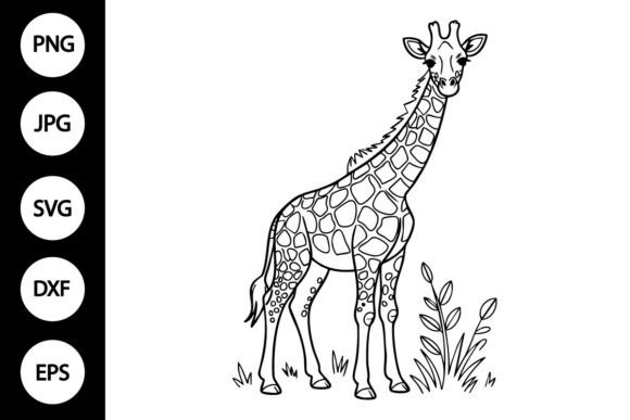 Giraffe Outline SVG: Graphics for Crafts & Local Branding