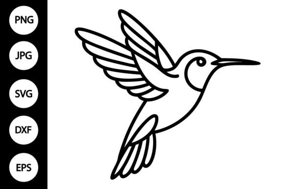 Hummingbird Outline SVG & Coloring Page: Graphics for Crafts