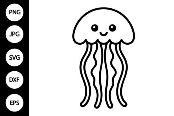 Jellyfish Outline SVG: Graphics for Crafts & Creative Projects