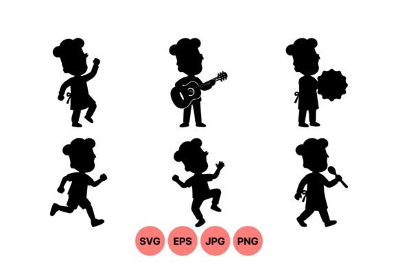 Kids Silhouette Activity SVG
