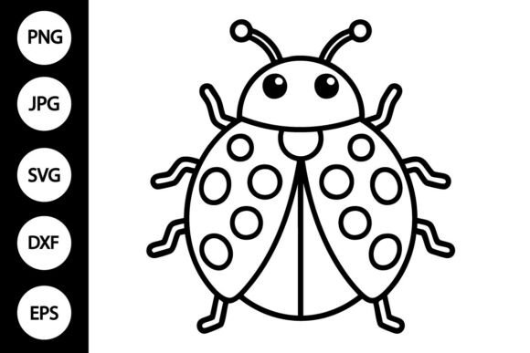 Ladybug Outline SVG: Graphics for Crafts & Content