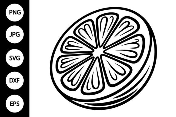 Lemon Slice Outline SVG: Graphics for Crafts & Branding
