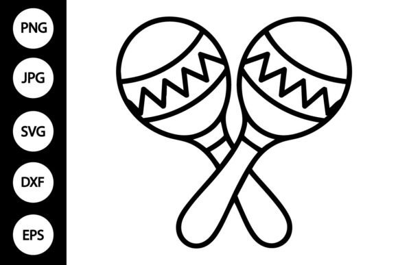 Maracas Outline SVG: Graphics for Crafts & Playful Branding