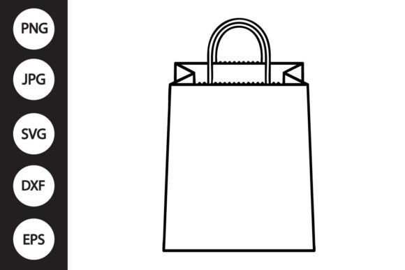 Paper Bag Outline SVG, Coloring Page