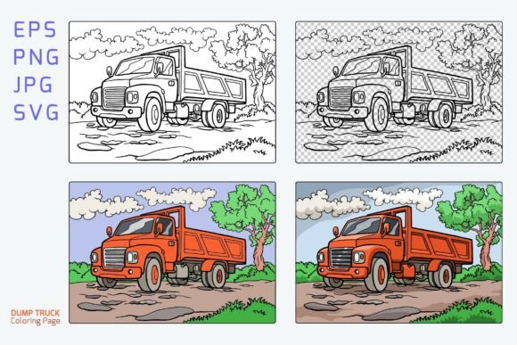 Red Dump Truck Coloring Page