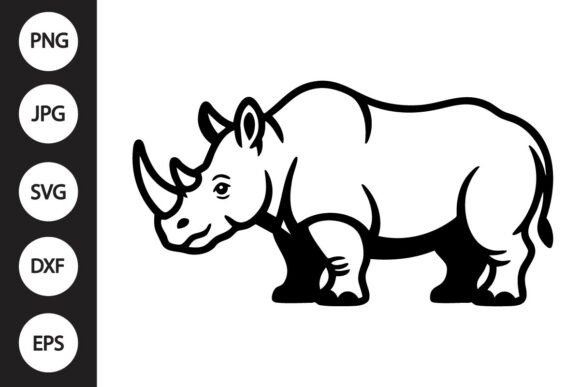 Rhino Outline SVG: Graphics for Crafts & Creative Brands