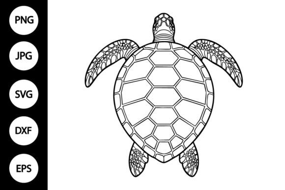 Sea Turtle Outline SVG, Coloring Page