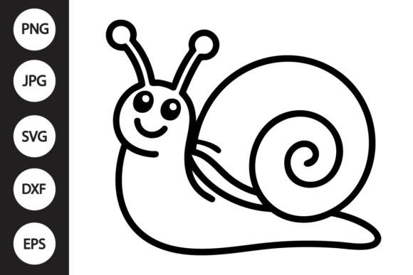 Snail Outline SVG, Coloring Page: Crafts & Graphics