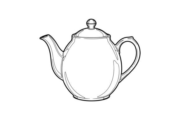 Teapot Coloring Page Outline Lineart: Graphics for Coloring Pages Amp