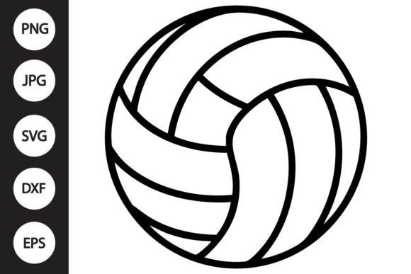 Volleyball Outline SVG: Graphics for Crafts